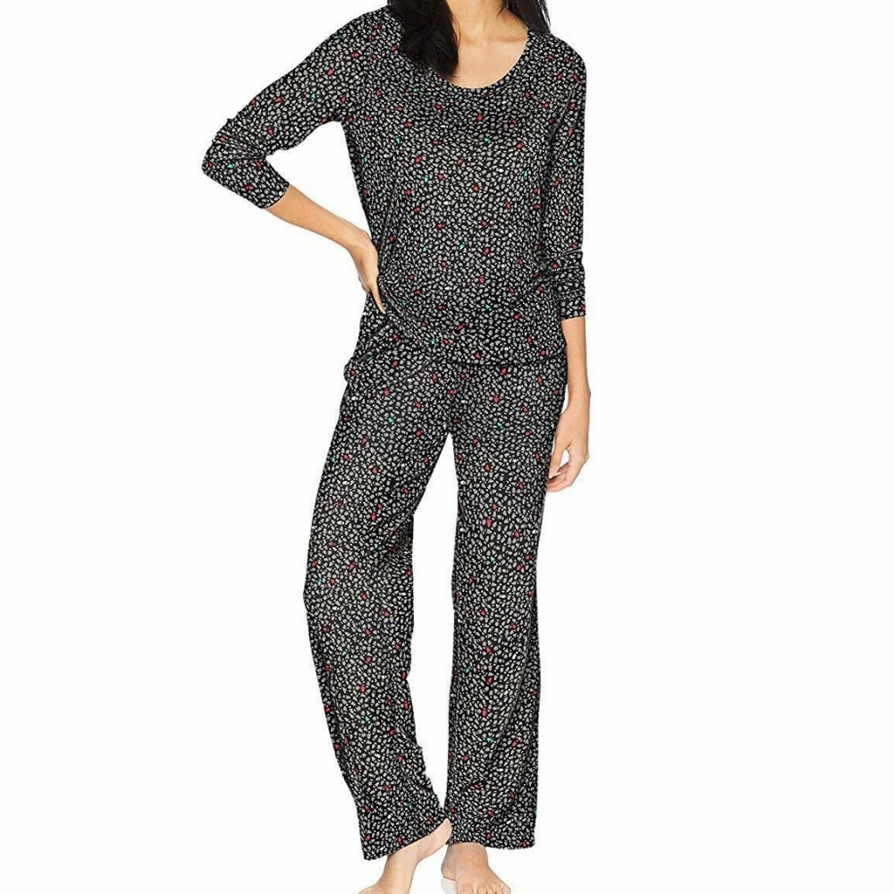 HUE Women's Printed Knit 2 Piece Pajama set